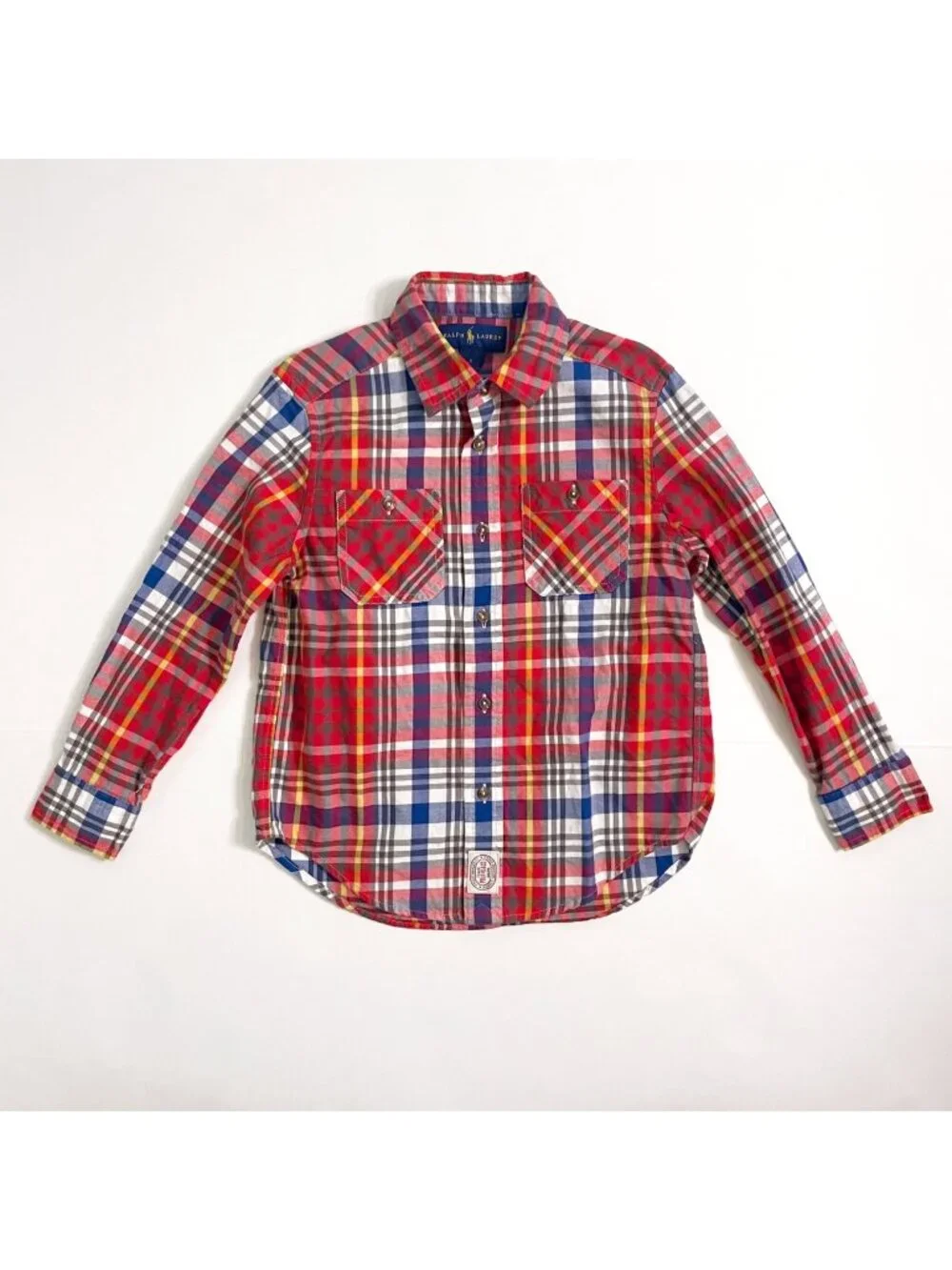 Ralph Lauren Boys Western Style Plaid Shirt, Size 5